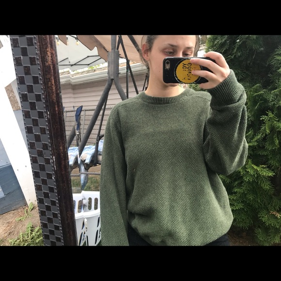 knit green sweater - Picture 3 of 6